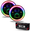 Oracle 7in High Powered LED Headlights - Black Bezel - ColorSHIFT - BC1