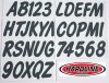 Hardline Boat Lettering Registration Kit 3 in. - 400 Dark Grey Solid