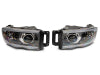 Raxiom 02-05 Dodge RAM 1500/2500/3500 Axial LED Projector Headlights- Black Housing (Clear Lens)