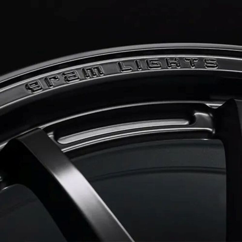 Gram Lights 57NR LIMITED II 18x7.5 +42 5-112 Semigloss Black Wheel w/ Black Cap/Stickers/Air Valve
