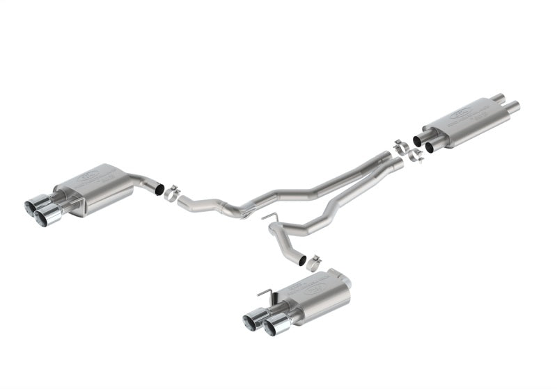Ford Racing 2024 Mustang 5.0L Touring Non-Active Cat-Back Exhaust w/GT Valance - Chrome Tip