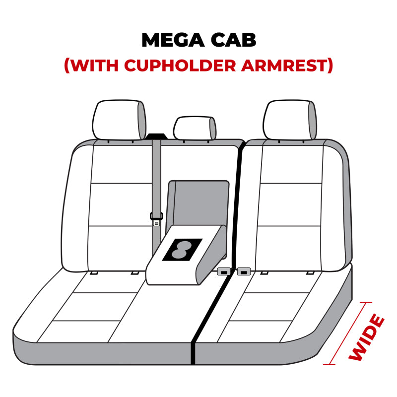 Covercraft 22-24 Dodge RAM Mega Polycotton SeatSaver Custom Second Row Seat Covers - Charcoal