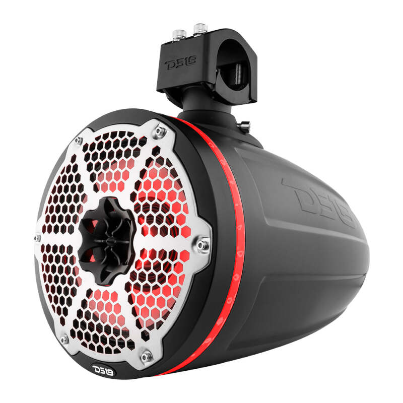 DS18 Marine And Powersports Towers 8in 1in Driver 180 Watts RMS RGB LED Lights Black