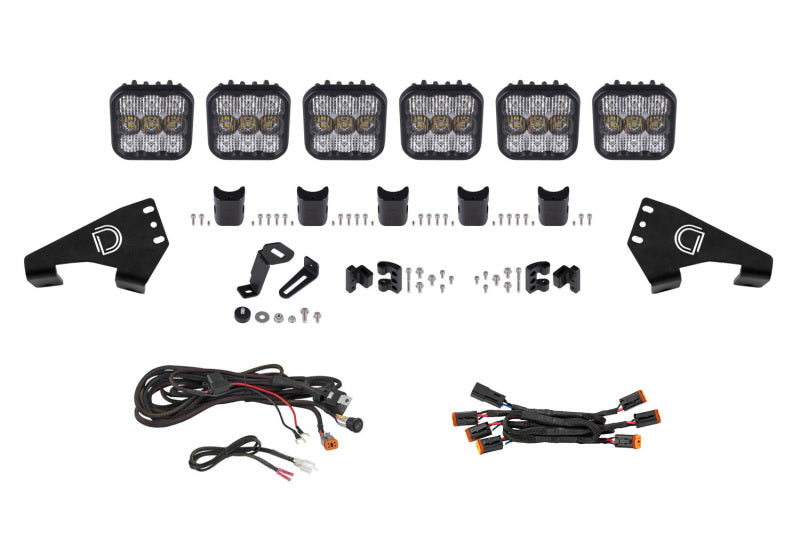 Diode Dynamics 20-Present Polaris RZR SS5 Sport CrossLink Roof - White Combo Lightbar Kit