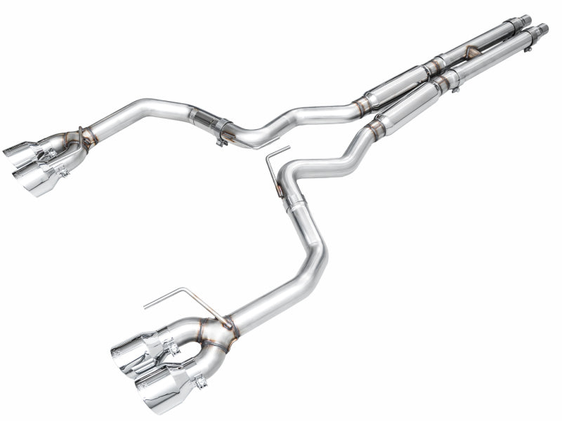 AWE 2024 Ford Mustang GT Fastback S650 RWD Track Edition Cat-Back Exhaust w/ Quad Chrome Silver Tips
