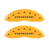 MGP Front set 2 Caliper Covers Engraved Front With out stripes/Dodge Yellow finish black ch