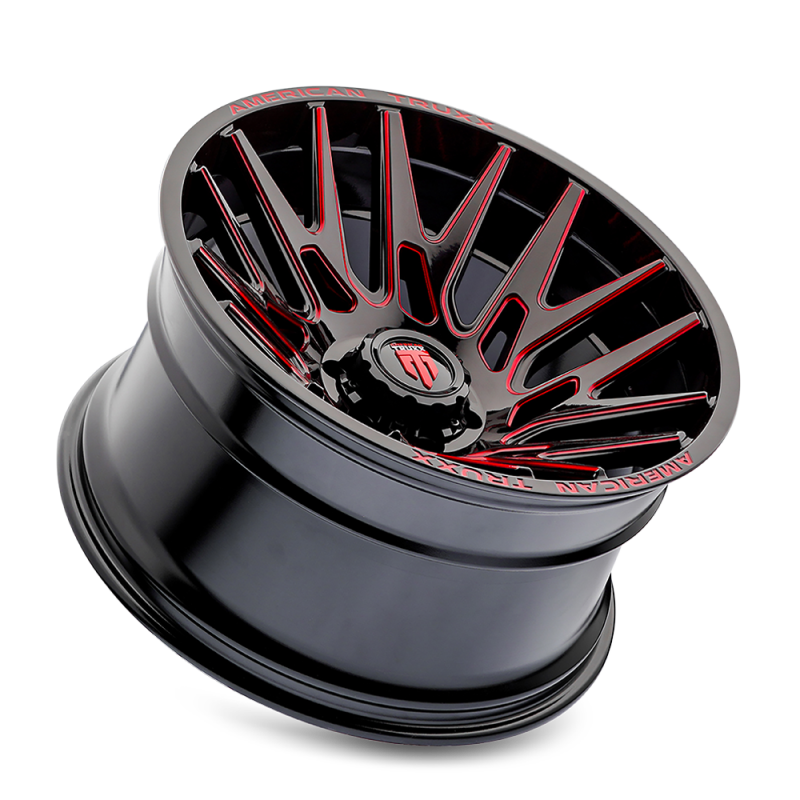 American Truxx AT1919 Evolution 22x12 / 6x135 BP / -44mm Offset / 87.1mm Hub Gls Blk Prizm Red Wheel