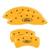 MGP 4 Caliper Covers Engraved Front & Rear Oval logo/Ford Yellow finish black ch