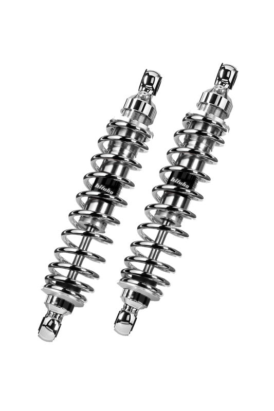 Bitubo WMB5 Twinshocks Adjustable: Spring Preload, Length 351mm, (Std +10mm), Chrome Edition