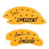 MGP 4 Caliper Covers Engraved Front & Rear Oval Logo/Ford Yellow Finish Black Char 2013 Ford F-150