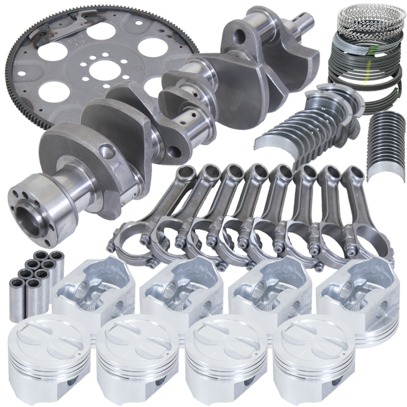 Eagle Chevy 350 1Pc 3.480in Crank 5.700in I-Beam Rods 4.030in Pistons 153 Tooth FP Balanced Assembly