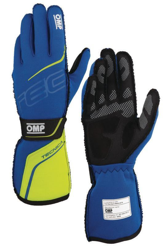 OMP TECNICA GLOVES FIA 8856-2018 BLUE / YELLOW SZ S
