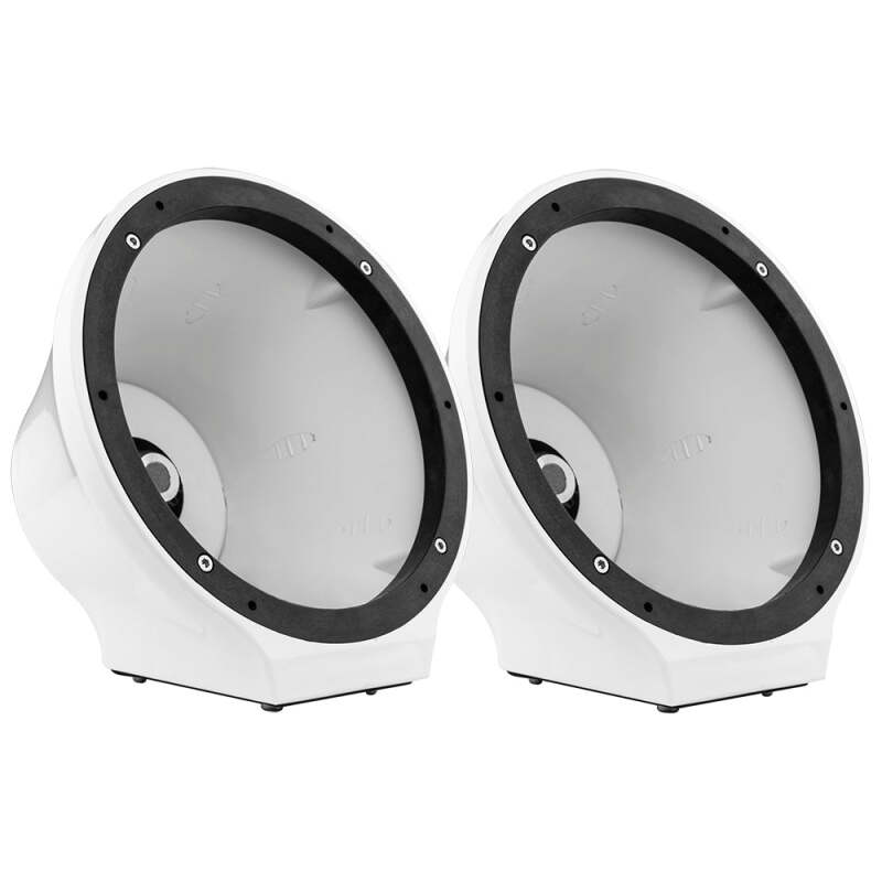 DS18 8in Marine And Powersports Universal Flat Mount Speaker Pod RGB LED Lights- Carbon Fiber