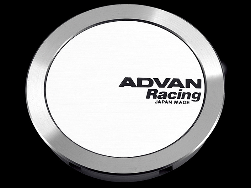 Advan 73mm Full Flat Center Cap - White/Silver Alumite