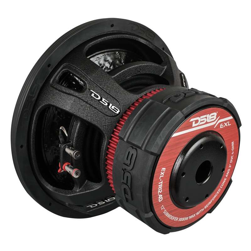 DS18 12in 1500 Watts RMS 4+4 ohm DVC Quad Stacked Magnet Reinforced Cone Subwoofers