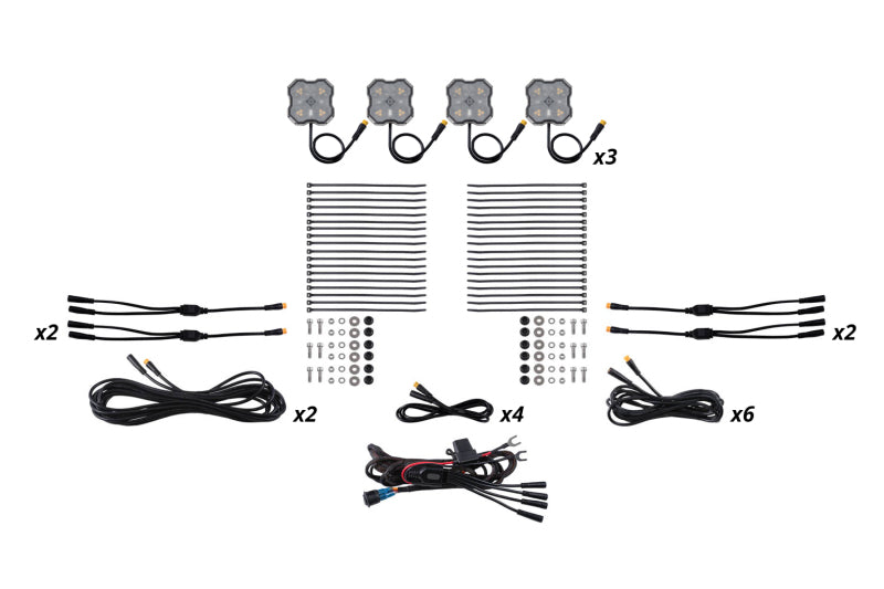 Diode Dynamics Rock Light - Amber/White - M8 12-Pack