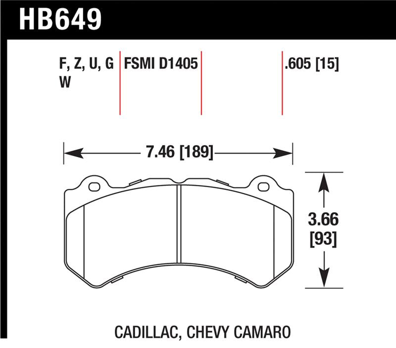 Hawk 2008-2014 Cadillac CTS V HPS 5.0 Front Brake Pads