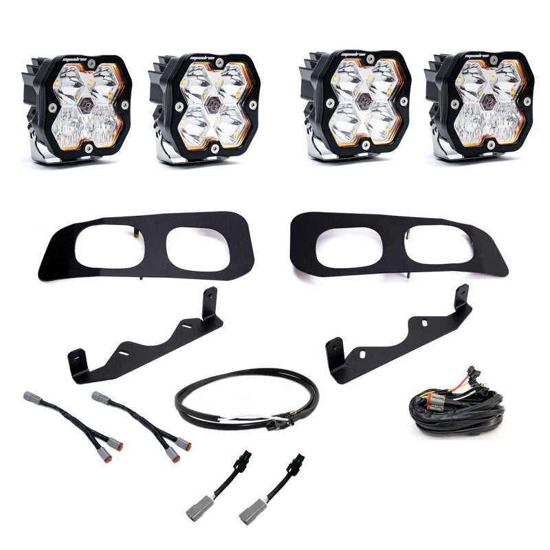 Baja Designs 2023+ Ford SD Squadron Sport 2.0 Dual Fog Pocket Kit Upfitter (Multi Patterns) - Clear