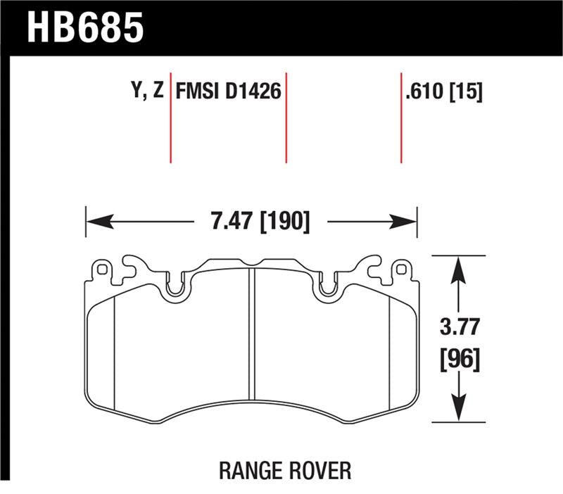 Hawk 10-11 Range Rover/Range Rover Sport Supercharged Performance Ceramic Street Front Brake Pads