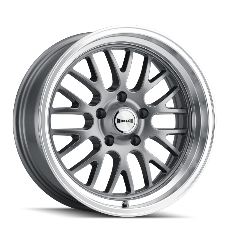 Ridler 607 20x8.5 / 5x127 BP / 0mm Offset / 83.82mm Hub Gloss Grey Machined Wheel