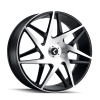 Kraze KR192 Phase 22x8.5 / 5x112/114.3 BP / 38mm Offset / 72.62mm Hub Gloss Black Machined Wheel