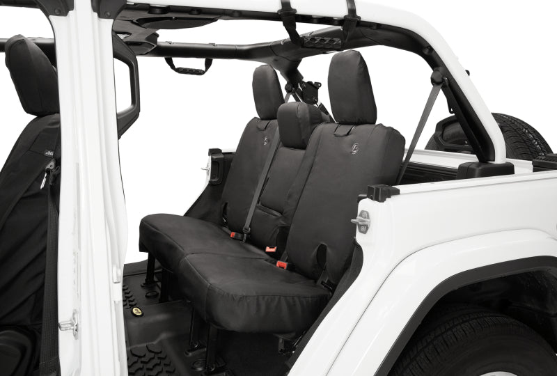 Bestop 18-23 Jeep Wrangler JL 4-Door Exc. 4Xe Rear W/ Fold Down Arm Rest Seat Covers (Black Diamond)