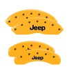 MGP 4 Caliper Covers Engraved Front & Rear JEEP Yellow finish black ch