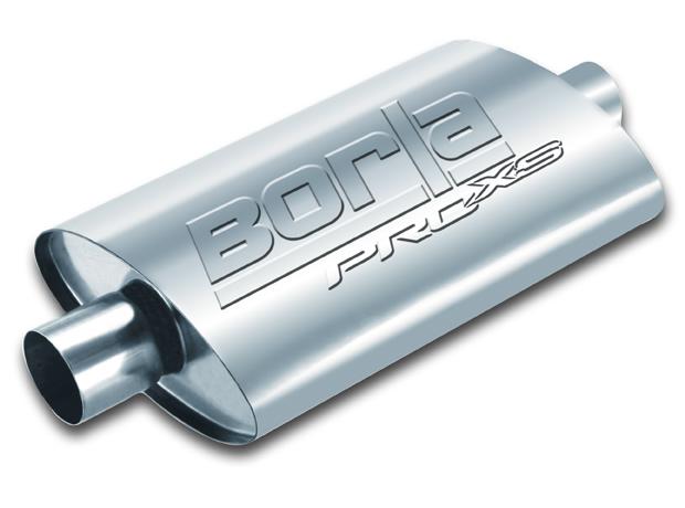 Borla Universal Pro-XS Muffler Oval 3in Inlet/Outlet Offset/Offset Notched Muffler