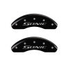 MGP Front set 2 Caliper Covers Engraved Front Sonic Black finish silver ch