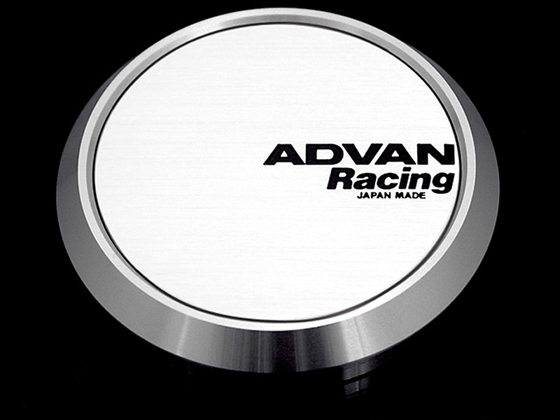 Advan 73mm Flat Center Cap - White/Silver Alumite