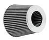 K&N Universal Filter Chrome Round Tapered White - 4in Flange ID x 1.125in Flange Length x 5.5in H