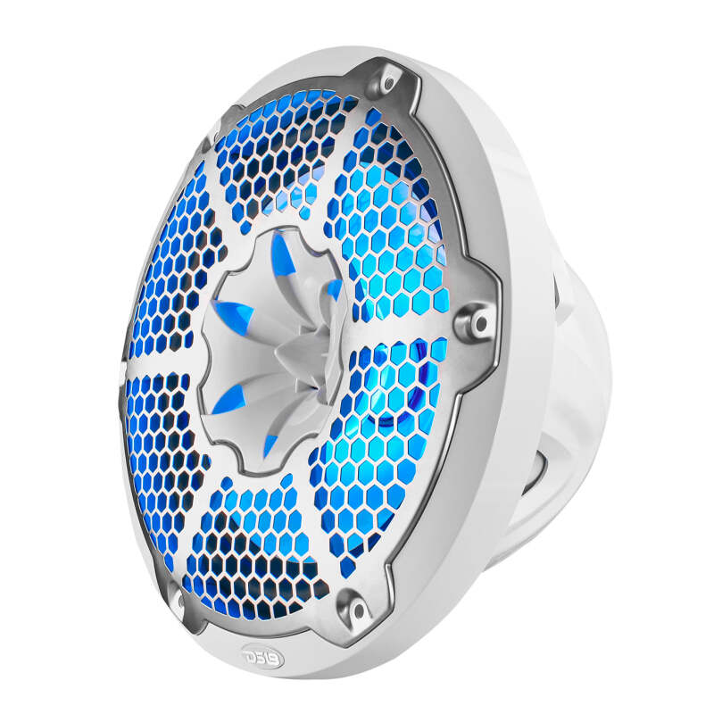 DS18 NXL-M Series Spkr w/ RGB LED Lights 10in 2-Way 200 Watts RMS 4 ohm Wht Grill Detached w/ Cover