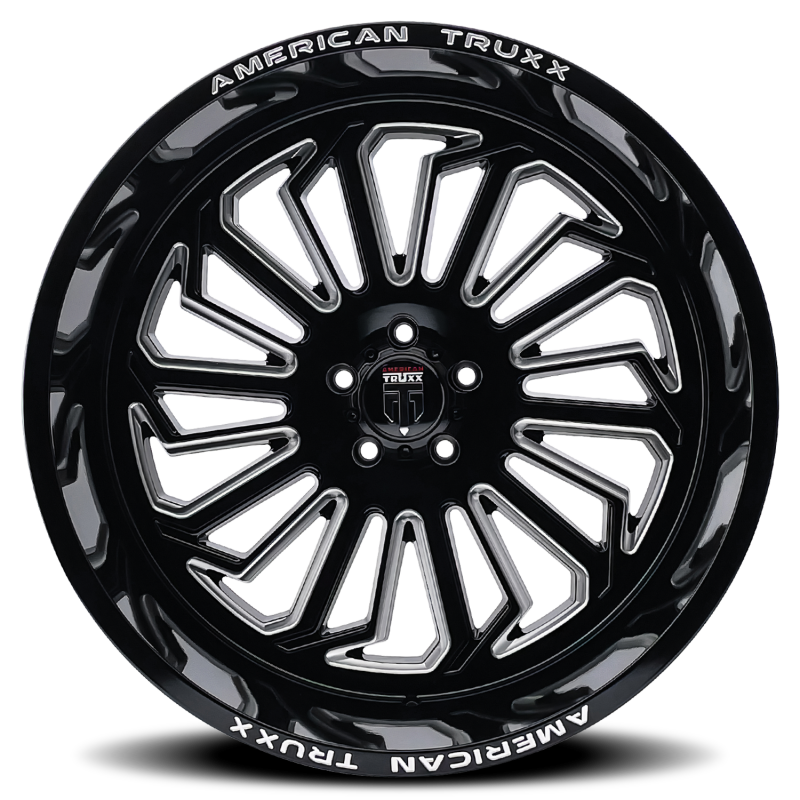 American Truxx AT1916 Butcher 24x14 / 6x139.7 BP / -76mm Offset / 106mm Hub Gloss Black Milled Wheel