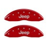 MGP Front set 2 Caliper Covers Engraved Front JEEP Red finish silver ch