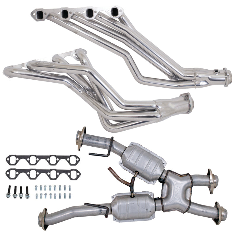 BBK 79-93 Ford Mustang 5.0L 1-5/8 Long Tube Headers w/High Flow Catted X-Pipe (Silver Ceramic)