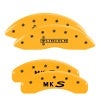 MGP 4 Caliper Covers Engraved Front Lincoln Engraved Rear MKS Yellow finish black ch