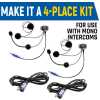 Rugged Radios Rear Seat Expansion Kit w/ Helmet Kits or Headsets/AlphaBass Headset - Behind the Head