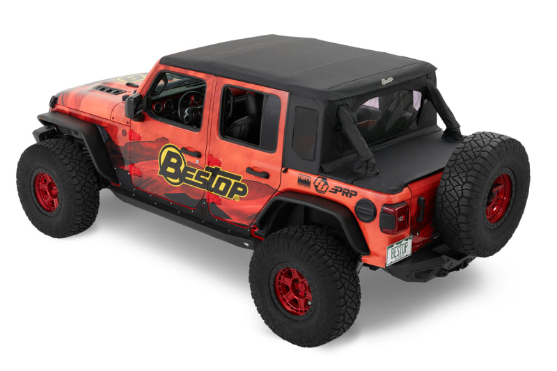 Bestop 18-23 Jeep Wrangler JL 4-Door Halftop Conversion Kit (Premium Black Twill)