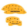 MGP 4 Caliper Covers Engraved Front Honda Engraved Rear Pilot/2016 Yellow finish black ch