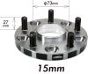 Project Kics 12X1.25 HUB56MM 5x114.3 Wide Tread Spacers - 15MM