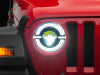 Raxiom 18-23 Jeep Wrangler JL Axial Series 9-In LED Angel Eye Headlights- Black Housing (Clear Lens)