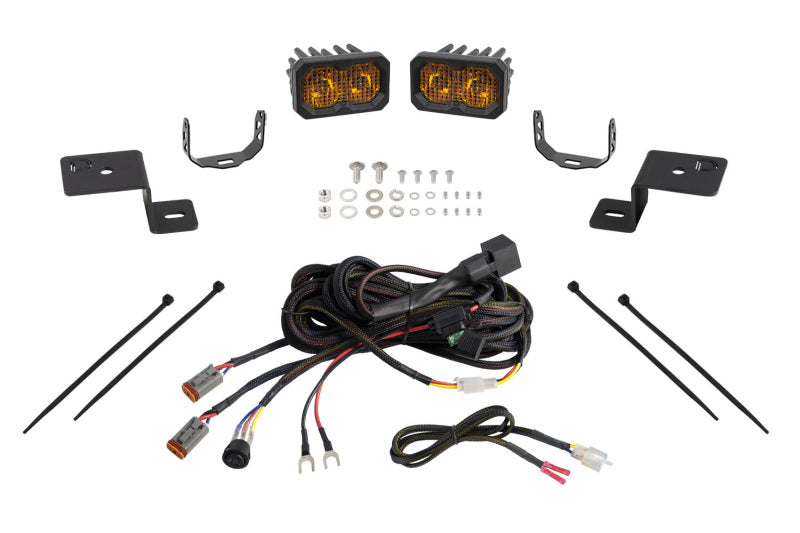Diode Dynamics 21-22 Ford F-150 SSC2 Stage Series Backlit Ditch Light Kit - Yellow Pro Combo