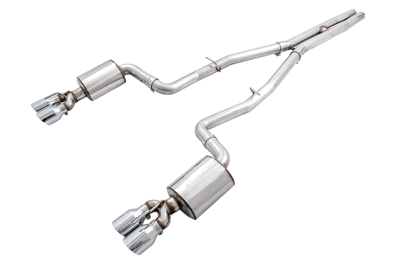AWE Tuning 2015+ Dodge Challenger 6.4L/6.2L Non-Resonated Touring Edition Exhaust - Quad Silver Tips