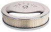 Moroso Racing Air Cleaner - 14in x 3in Filter - Flat Bottom - Aluminum - Chrome Plated