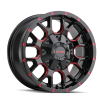 Mayhem 8015 Warrior 17x9 / 5x127 BP / -12mm Offset / 87mm Hub Black w/ Prism Red Wheel
