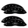 MGP 4 Caliper Covers Engraved Front & Rear Oval logo/Ford Black finish silver ch