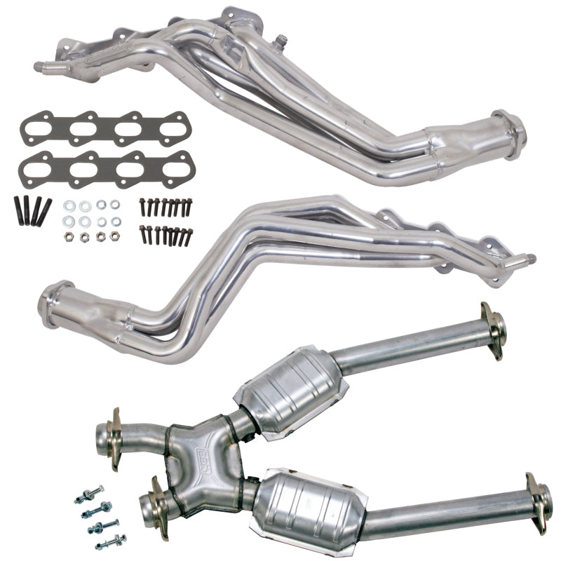BBK 99-04 Ford Mustang Cobra/Mach1 1-5/8 Long Tube Header w/High Flow Catted X-Pipe (Silver Ceramic)