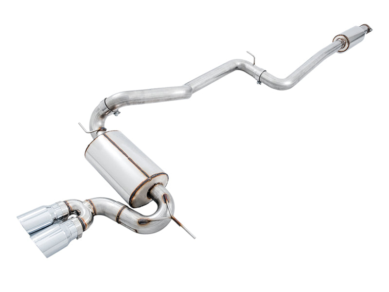 AWE Tuning Ford Focus ST Touring Edition Cat-Back Exhaust - Resonated - Chrome Silver Tips