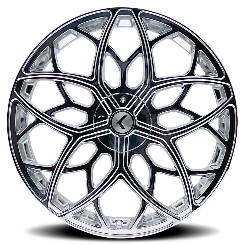 Kraze KR184 Ricochet 22x8.5 / 5x115/120 BP / 38mm Offset / 74.1mm Hub Chrome Wheel