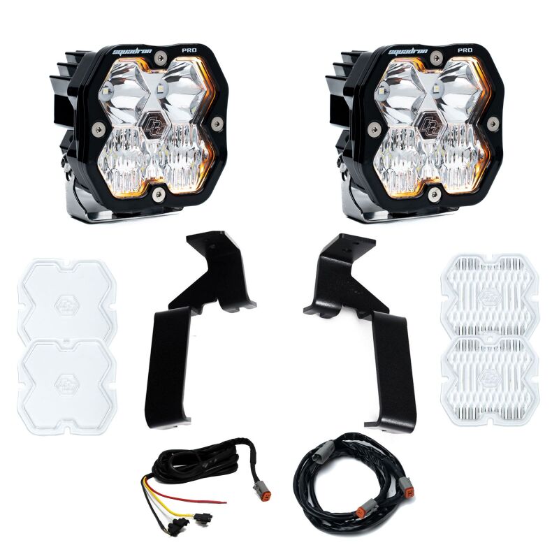 Baja Designs 21-25 Ford Raptor Squadron Pro 2.0 A-Pillar Kit (Driving/Combo) - Clear